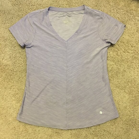 Bally Total Fitness Pale Lavender Mitered V-Neck Tee - Picture 12 of 16